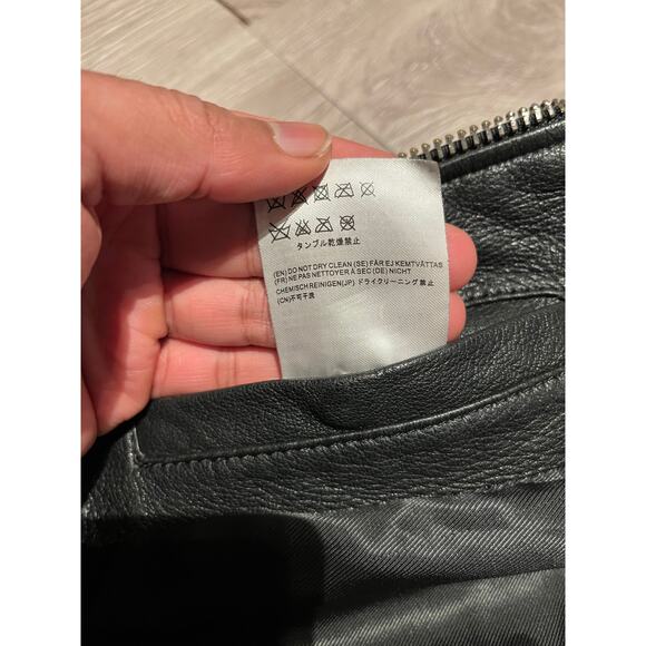 Acne Studios - Mock Leather Biker Jacket/ L / Black - Picture 6 of 9